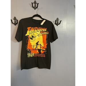 Indiana Jones Souvenir T-Shirt Black Short Sleeve Size Small NEW